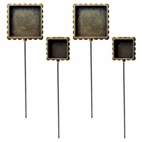 Spellbinders - Media Mixage Collection - Square Hatpin - Bronze