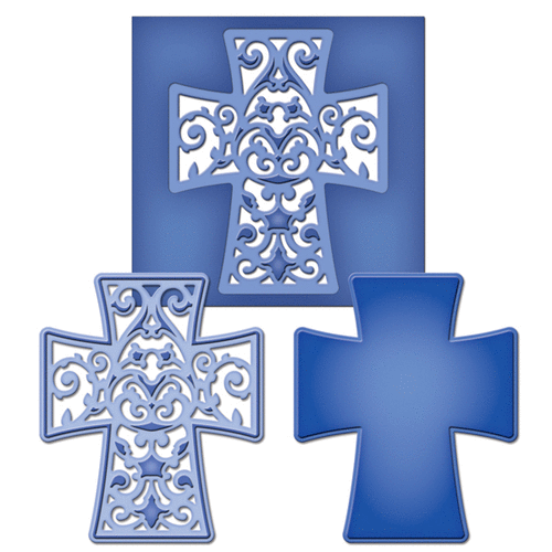 Spellbinders - Shapeabilities Collection - Die Cutting and Embossing Templates - Filigree Cross