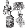 Stamper's Anonymous - Tim Holtz - Cling Mounted Rubber Stamp Set - Time Travelers
