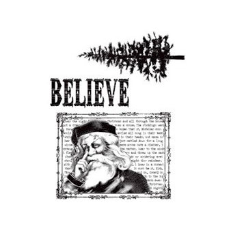 Stampers Anonymous - Tim Holtz - Christmas - Cling Mounted Rubber Stamp Set - Just Believe