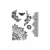 Stampers Anonymous - Tim Holtz - Cling Mounted Rubber Stamp Set - Floral Tattoo