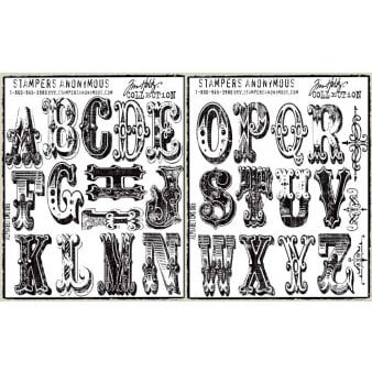 Stampers Anonymous - Tim Holtz - Cling Mounted Rubber Stamp Set - Large Alphabet