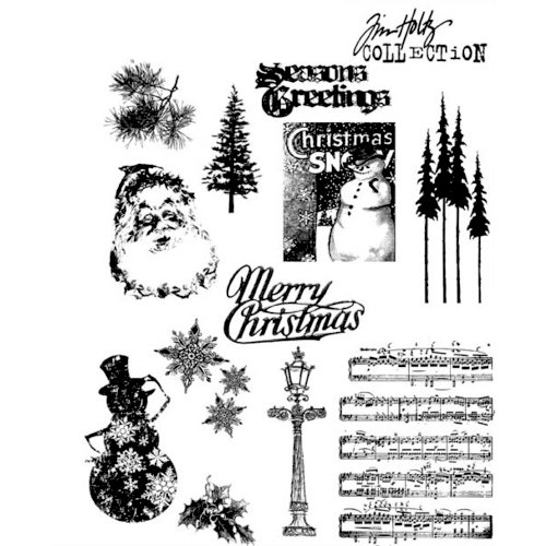 Stampers Anonymous - Tim Holtz - Cling Mounted Rubber Stamp Set - Mini Holidays Number Two