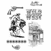 Stampers Anonymous - Tim Holtz - Cling Mounted Rubber Stamp Set - Wild West