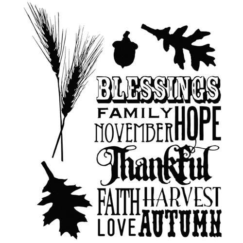 Stampers Anonymous - Tim Holtz - Cling Mounted Rubber Stamps - Thankful Silhouettes