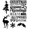 Stampers Anonymous - Tim Holtz - Christmas - Cling Mounted Rubber Stamps - Season's Silhouettes
