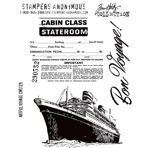 Stampers Anonymous - Tim Holtz - Cling Mounted Rubber Stamp Set - Artful Voyage