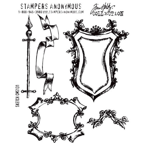 Stampers Anonymous - Tim Holtz - Cling Mounted Rubber Stamp Set - Sketch