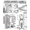 Stamper's Anonymous - Tim Holtz - Cling Mounted Rubber Stamp Set - Sewing Blueprint