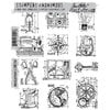 Stamper's Anonymous - Tim Holtz - Cling Mounted Rubber Stamp Set - Mini Blueprints 3