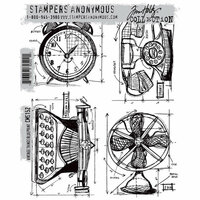 Stamper's Anonymous - Tim Holtz - Cling Mounted Rubber Stamp Set - Vintage Things Blueprint