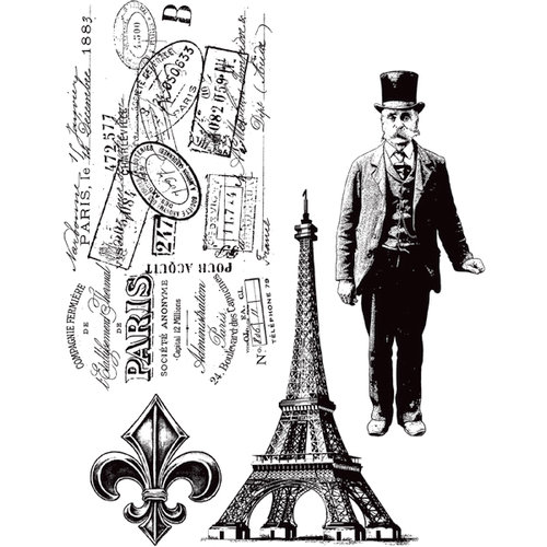 Stamper's Anonymous - Tim Holtz - Cling Mounted Rubber Stamp Set - Paris Memoir
