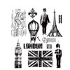 Stamper's Anonymous - Tim Holtz - Cling Mounted Rubber Stamp Set - Paris to London
