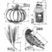Stampers Anonymous - Tim Holtz - Cling Mounted Rubber Stamp Set - Halloween Blueprint 2