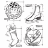 Stampers Anonymous - Tim Holtz - Cling Mounted Rubber Stamp Set - Christmas Blueprint 2