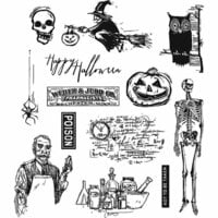 Stampers Anonymous - Tim Holtz - Cling Mounted Rubber Stamp Set - Mini Halloween 4