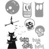 Stampers Anonymous - Tim Holtz - Cling Mounted Rubber Stamp Set - Halftone Halloween