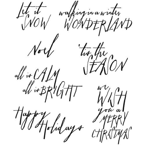 Stampers Anonymous - Tim Holtz - Cling Mounted Rubber Stamp Set - Handwritten Holidays 2