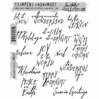 Stampers Anonymous - Tim Holtz - Cling Mounted Rubber Stamp Set - Mini Handwritten Holidays