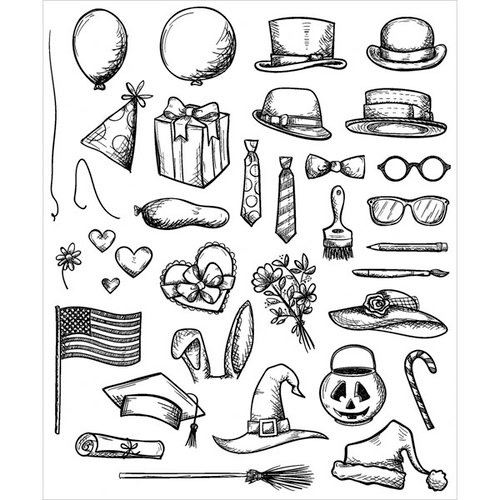 Stampers Anonymous - Tim Holtz - Cling Mounted Rubber Stamp Set - Crazy Things