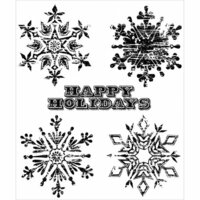 Stampers Anonymous - Christmas - Tim Holtz - Cling Mounted Rubber Stamp Set - Weathered Winter