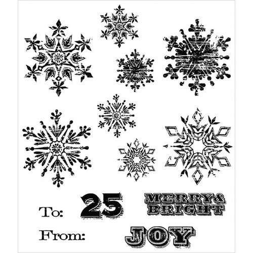 Stampers Anonymous - Christmas - Tim Holtz - Cling Mounted Rubber Stamp Set - Mini Weathered Winter