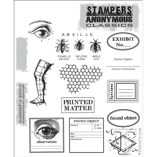 Stampers Anonymous - Cling Mounted Rubber Stamp Set - Classics 12