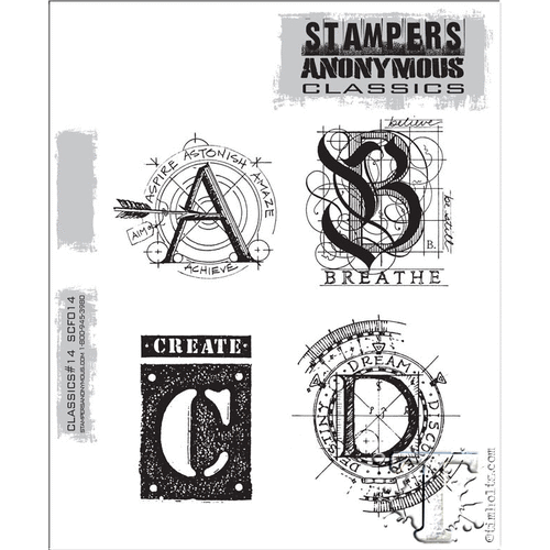 Stampers Anonymous - Cling Mounted Rubber Stamp Set - Classics 14