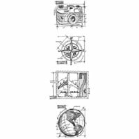 Stampers Anonymous - Tim Holtz - Cling Mounted Rubber Stamp Set - Mini Blueprint Strip - Travel