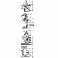 Stampers Anonymous - Tim Holtz - Cling Mounted Rubber Stamp Set - Mini Blueprint Strip - Nautical