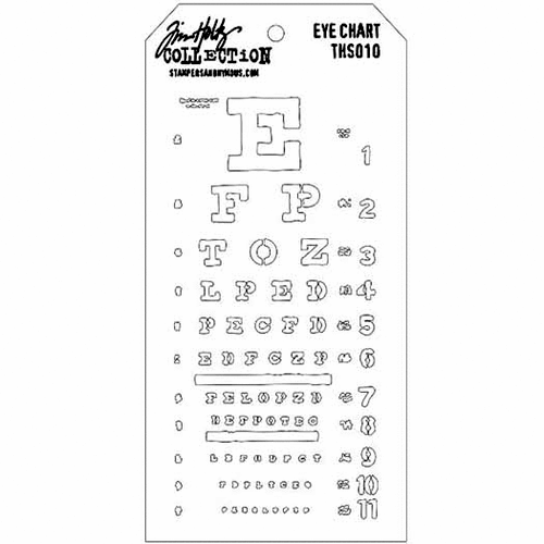 Stampers Anonymous - Tim Holtz - Layering Stencil - Eye Chart