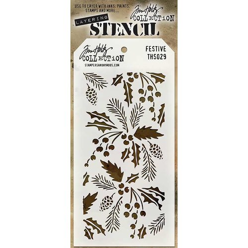 Stampers Anonymous - Tim Holtz - Christmas - Layering Stencil - Festive