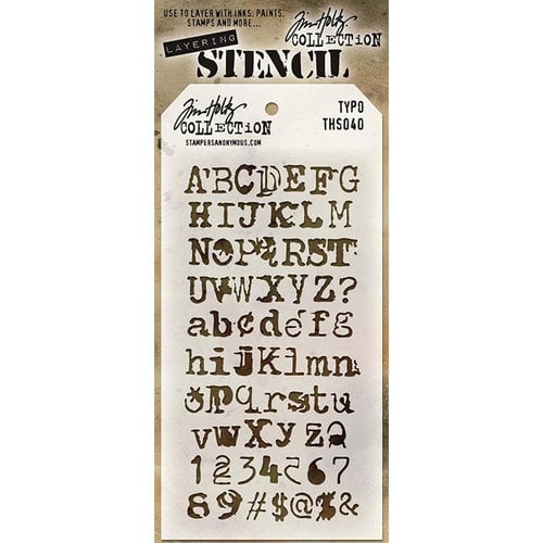 Stampers Anonymous - Tim Holtz - Layering Stencil - Typo