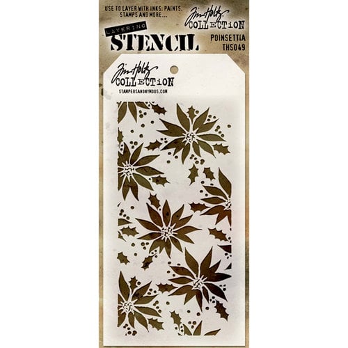 Stampers Anonymous - Tim Holtz - Layering Stencil - Poinsettia