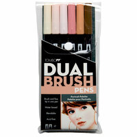 Tombow - Dual Brush Pen - 6 Color Set - Portrait