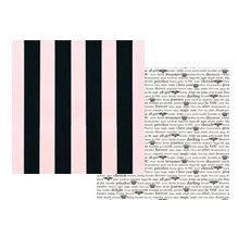 Teresa Collins - Bella Girl Collection - 12x12 Double Sided Paper - Black and Pink Stripes