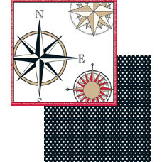 Teresa Collins - Travelogue - 12x12 Double Sided Paper - Compass