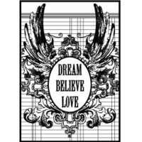 Teresa Collins - Cling Mounted Rubber Stamps - Dream, Believe, Love, CLEARANCE