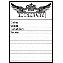 Teresa Collins - Cling Mounted Rubber Stamps - Itinerary, CLEARANCE