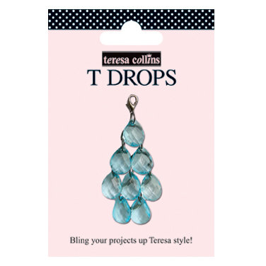 Teresa Collins - T Drops - Hanging Crystals - Bling - Tiffany Blue