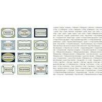 Teresa Collins - Bon Appetit Collection - 12 x 12 Double Sided Paper - Recipe Tags and Words