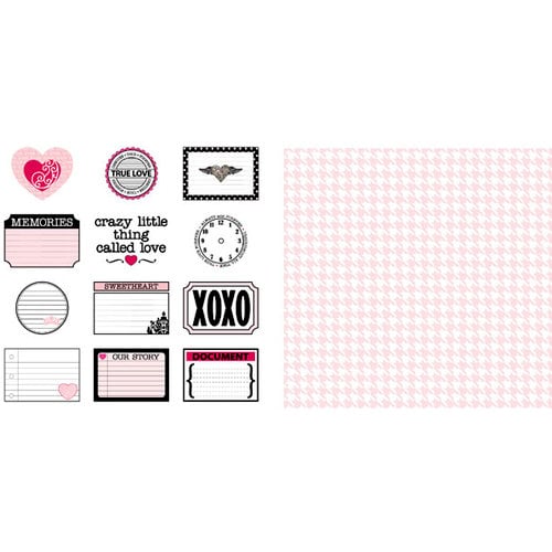 Teresa Collins - Crush Collection - Valentines - 12 x 12 Double Sided Paper - Crush Notes, CLEARANCE