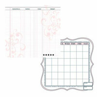 Teresa Collins - Journal-it Girl Collection - 12 x 12 Double Sided Paper - Pink Ledger