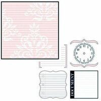 Teresa Collins - Journal-it Girl Collection - 12 x 12 Double Sided Paper - Pink Damask