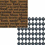 Teresa Collins - Haute Cuisine Collection - 12 x 12 Double Sided Paper - Cuisine Words, CLEARANCE