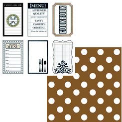 Teresa Collins - Haute Cuisine Collection - 12 x 12 Double Sided Paper - Cookbook Tags, CLEARANCE