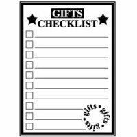Teresa Collins - Tis the Season Christmas Collection - Rubber Stamps - Gifts Checklist, CLEARANCE