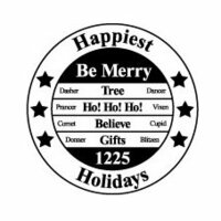 Teresa Collins - Tis the Season Christmas Collection - Rubber Stamps - Happiest Holidays, CLEARANCE