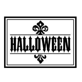 Teresa Collins - Spooktacular Halloween Collection - Rubber Stamps - Halloween Frame, CLEARANCE