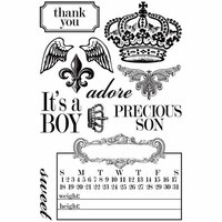 Teresa Collins - Chic Bebe Boy Collection - Clear Acrylic Stamp Set, BRAND NEW